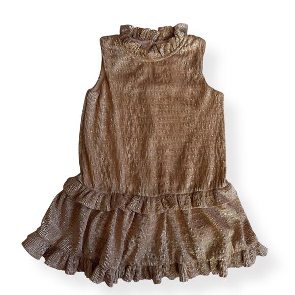 kate spade Other - Kate Spade New York Gold Sleeveless Ruffle Dress
